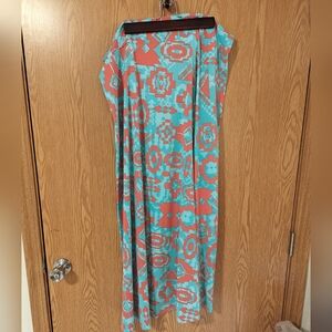 LulaRoe Maxi, 2XL, Seafoam Green and Coral